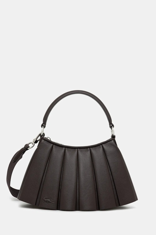 Lacoste poșetă de piele uni maro NU5011DP