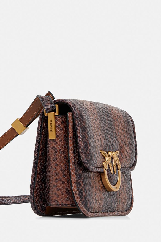 Pinko poșetă de piele 104297.A2CH maro SS25