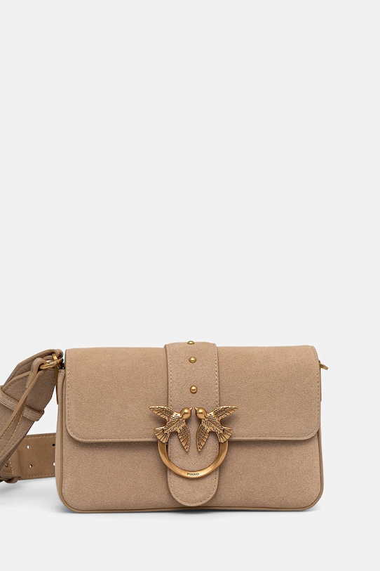 Pinko geantă de mână din piele întoarsă uni bej 104340.A2CC