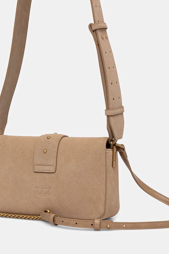 Accesorii Pinko geantă de mână din piele întoarsă 104340.A2CC bej