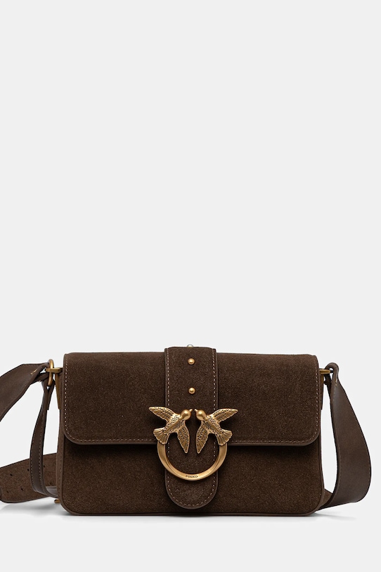 Semišová kabelka Pinko semišová koža hnedá 104340.A2CC