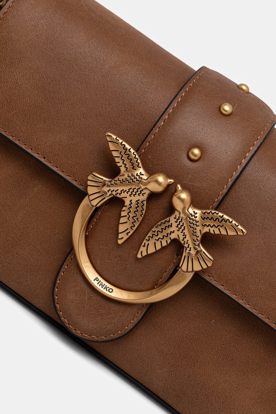 Pinko borsa a mano in pelle marrone 104340.A2C2