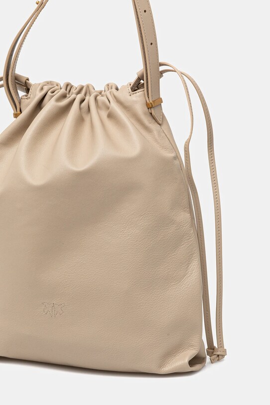 Accesorii Pinko geantă de mână din piele 104359.A270 bej