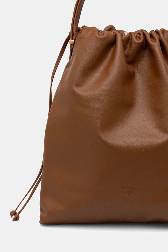 Accesorii Pinko geantă de mână din piele 104359.A270 maro