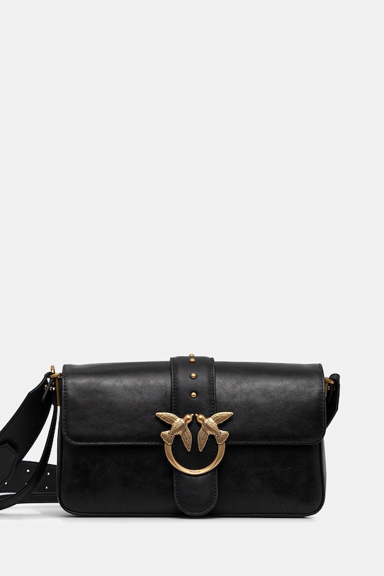 Pinko poșetă de piele uni negru 104524.A2C2