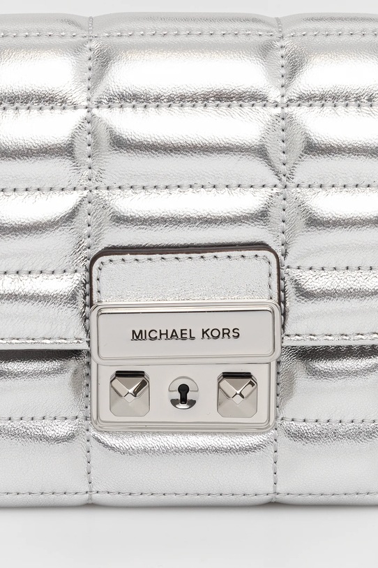 Kožená kabelka MICHAEL Michael Kors strieborná 32S4S2RC9K