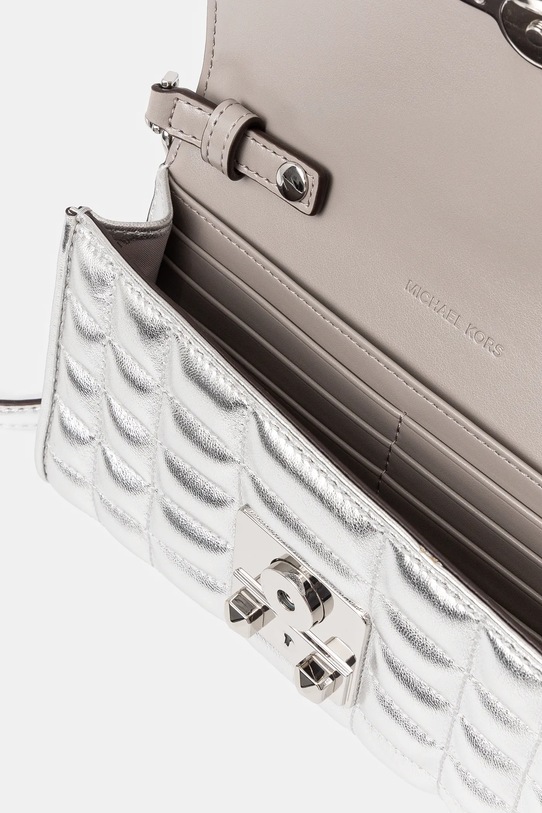 Kožená kabelka MICHAEL Michael Kors 32S4S2RC9K strieborná