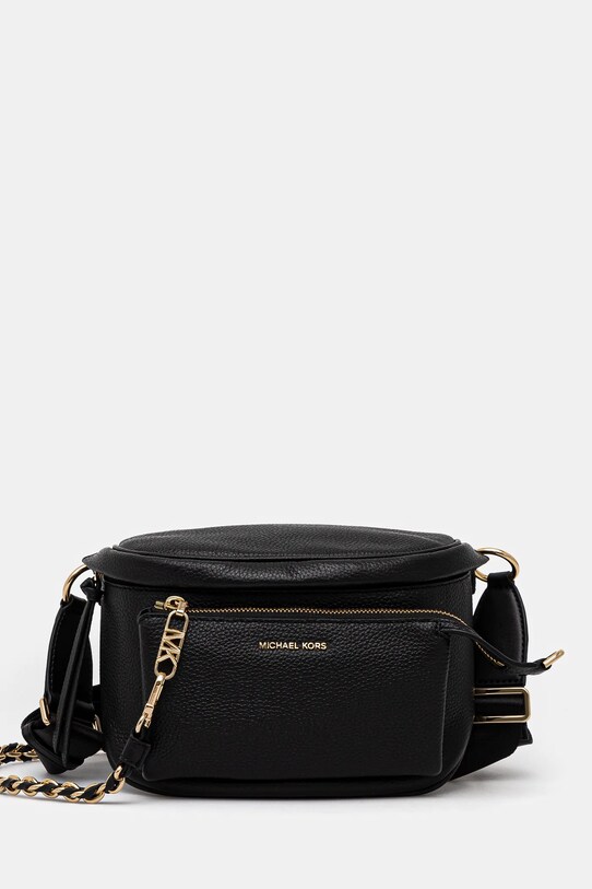 Kožená kabelka MICHAEL Michael Kors nevejde se A4 černá 30S4G04M8L