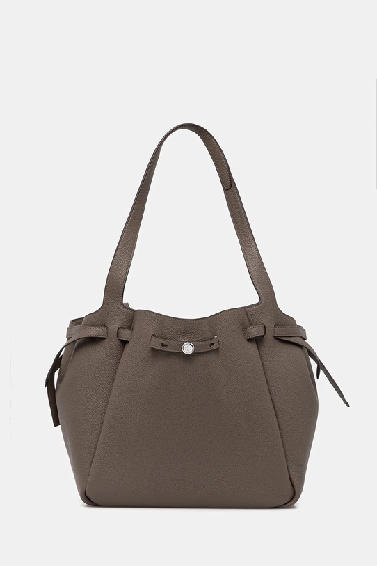 Tory Burch torebka skórzana Romy Pebbled Tote skóra licowa brązowy 163388.001
