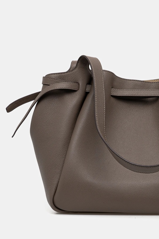 Akcesoria Tory Burch torebka skórzana Romy Pebbled Tote 163388.001 brązowy
