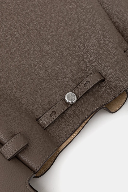 Tory Burch torebka skórzana Romy Pebbled Tote 163388.001 brązowy