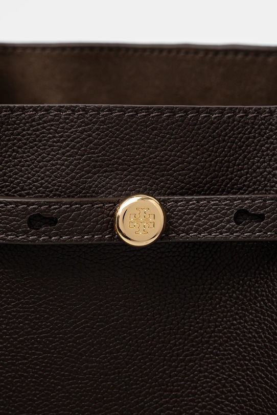 Δερμάτινη τσάντα Tory Burch Romy Pebbled Tote καφέ 163388.200