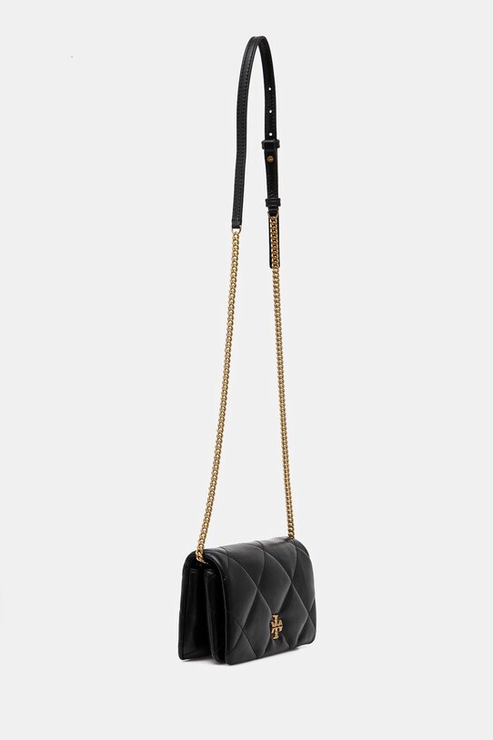 Tory Burch poseta de piele Kira Diamond Quilt 158624.001 negru SS25