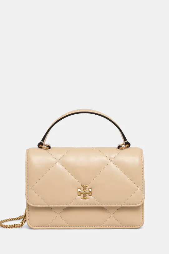 Tory Burch torebka Kira Diamond Quilt Mini skóra licowa beżowy 158326.700