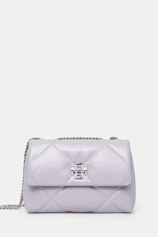 Кожена чанта Tory Burch Kira Diamond Quilt гладка кожа виолетов 154706.500