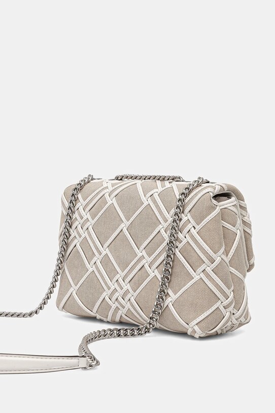 Akcesoria Tory Burch torebka Kira Woven Canvas Small 151267.250 beżowy