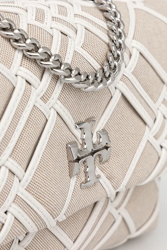 Tory Burch torebka Kira Woven Canvas Small beżowy 151267.250