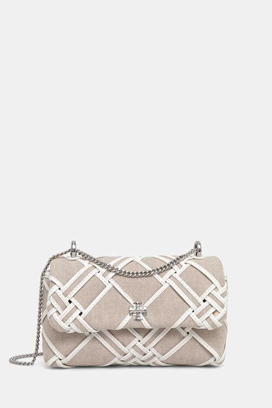Tory Burch geantă Kira Woven Canvas Mini Flap uni bej 154831.250
