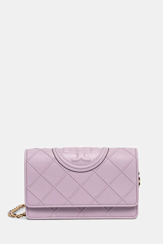 Kabelka Tory Burch Fleming Chain Wallet jemný vzor fialová 138853.502