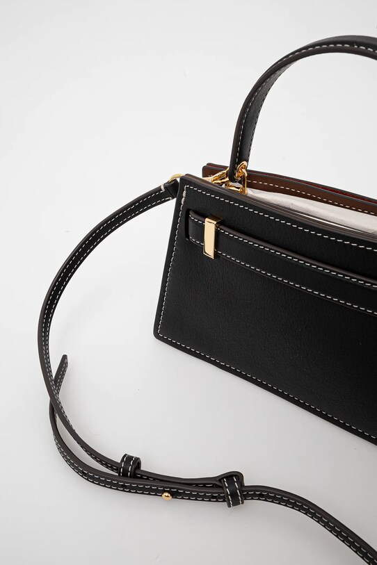 Αξεσουάρ Δερμάτινη τσάντα Tory Burch Lee Radziwill Petite 168954.001 μαύρο