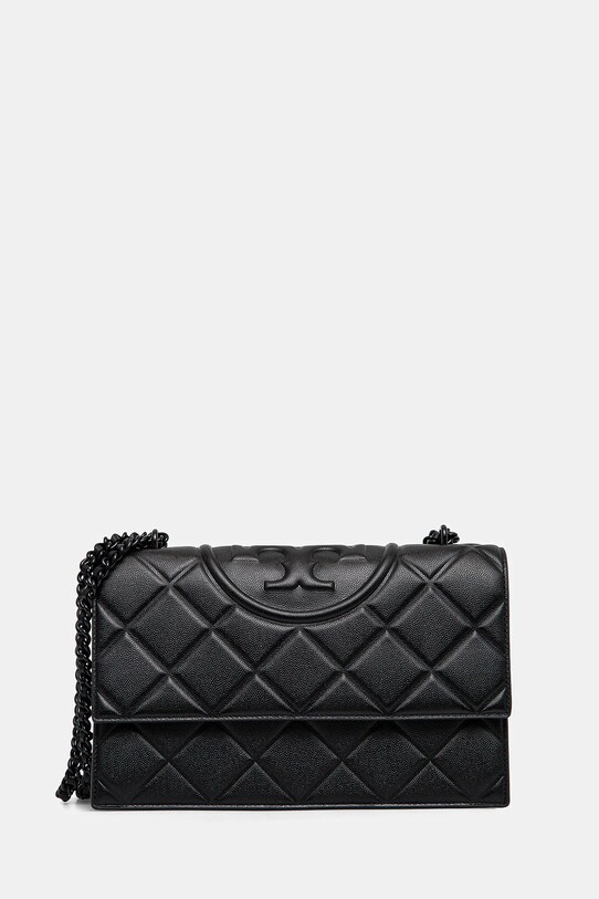 Tory Burch geantă Fleming Soft Grain cu modele negru 169791.001