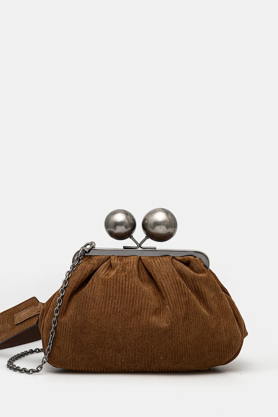 Weekend Max Mara torebka nie mieści A4 brązowy 2515511044600