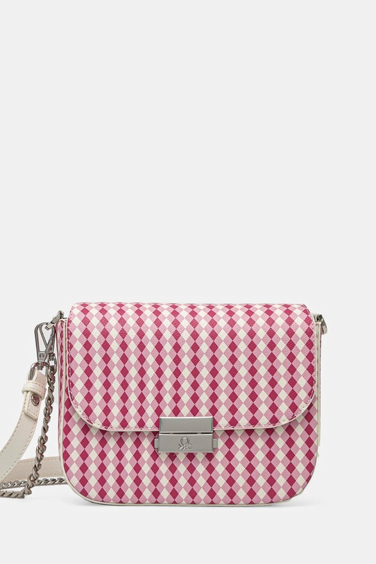 Torba United Colors of Benetton imitacija zrnate kože roza 67TDDY07H