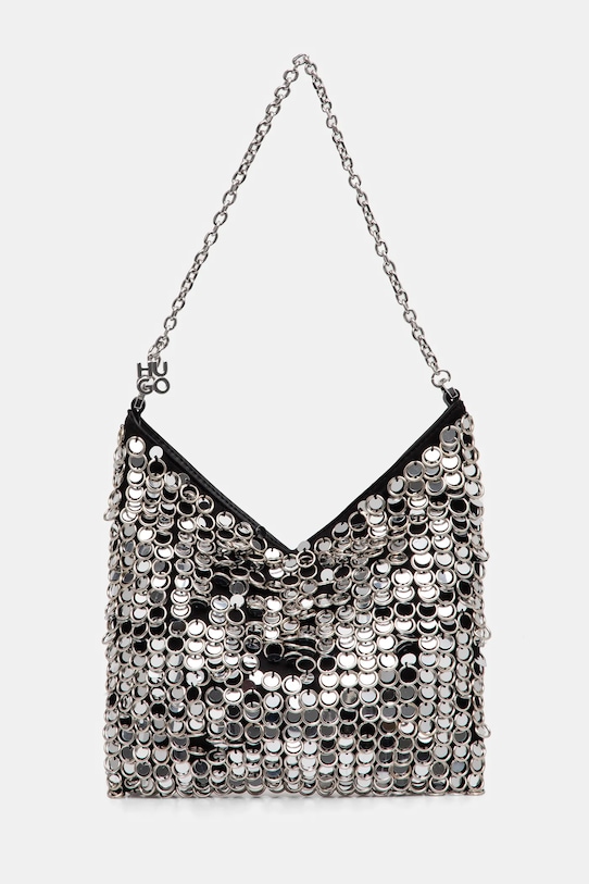 HUGO kézitáska textil ezüst 50541840