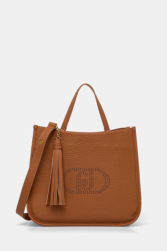 Τσάντα Liu Jo λείο δέρμα καφέ AA5009.E0161