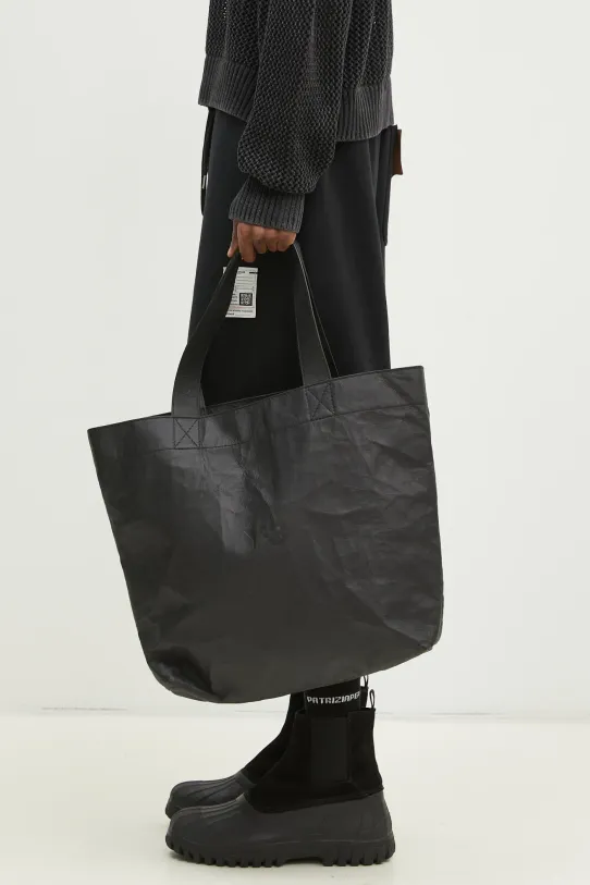 Y-3 borsa a mano in pelle Leather Tote semplice nero JD2900