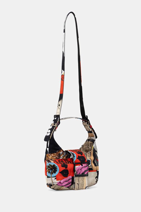 Desigual geanta de bumbac COLLAGE LACROIX 25SAXA16 negru SS25