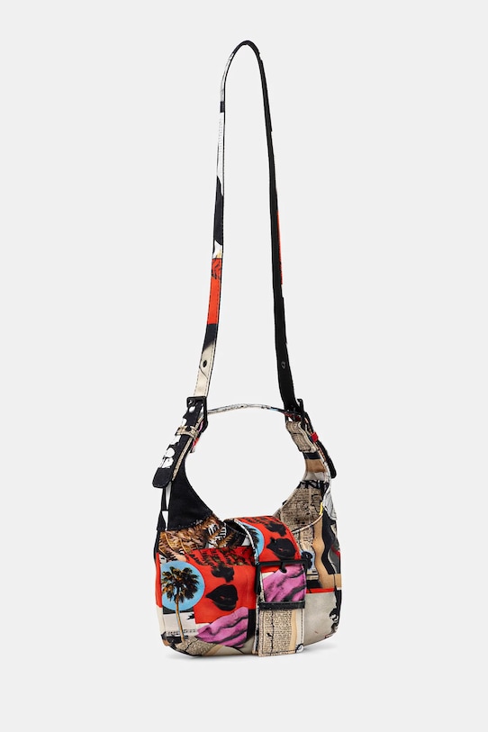 Βαμβακερή τσάντα Desigual COLLAGE LACROIX 25SAXA16 μαύρο SS25