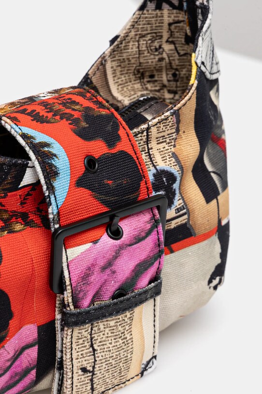 Desigual geanta de bumbac COLLAGE LACROIX negru 25SAXA16