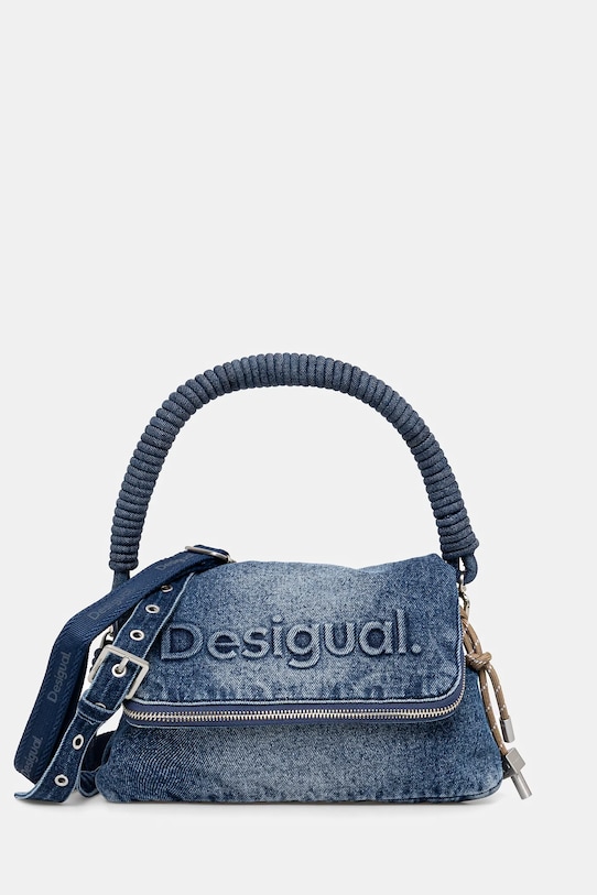 Kabelka Desigual HALF LOGO hladký modrá 25SAXD23