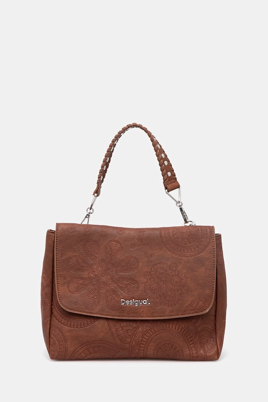 Τσάντα Desigual DEJAVU POSADAS απλικέ καφέ 25SAXPA8