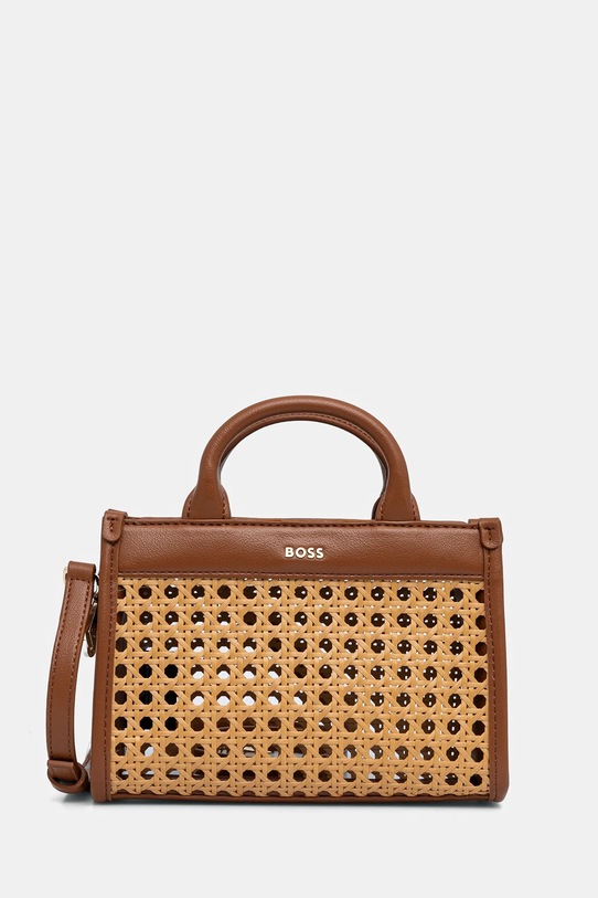 Torba BOSS imitacija zrnate kože bež 50541759
