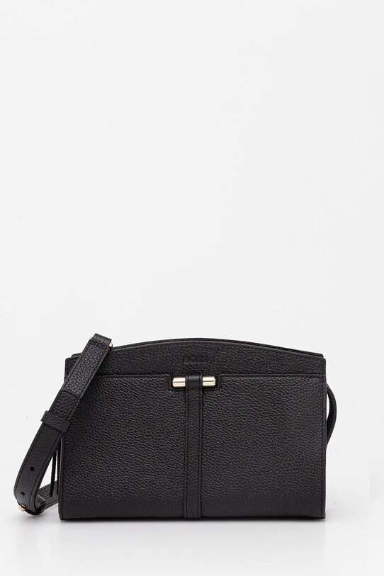BOSS geantă de piele uni negru 50542067