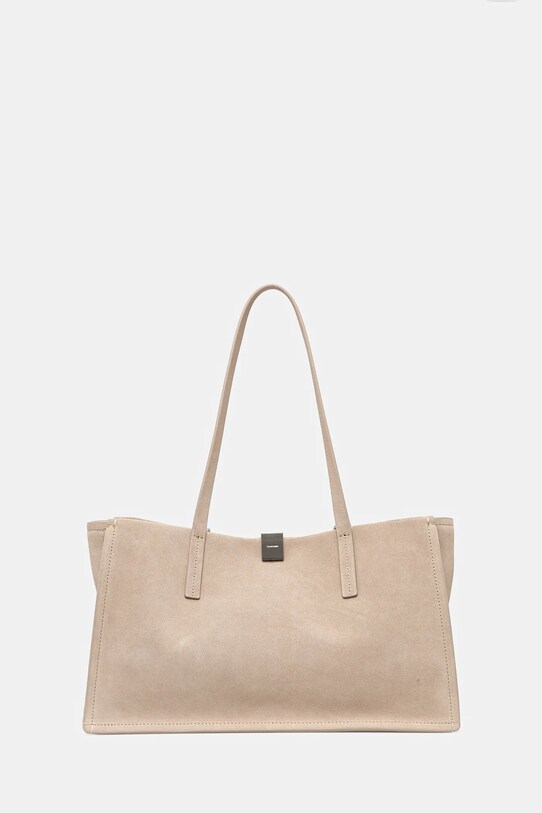 Calvin Klein torebka skóra zamszowa beżowy K60K612982