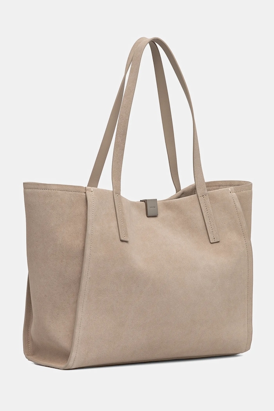 Torba od brušene kože Calvin Klein K60K612983 bež SS25