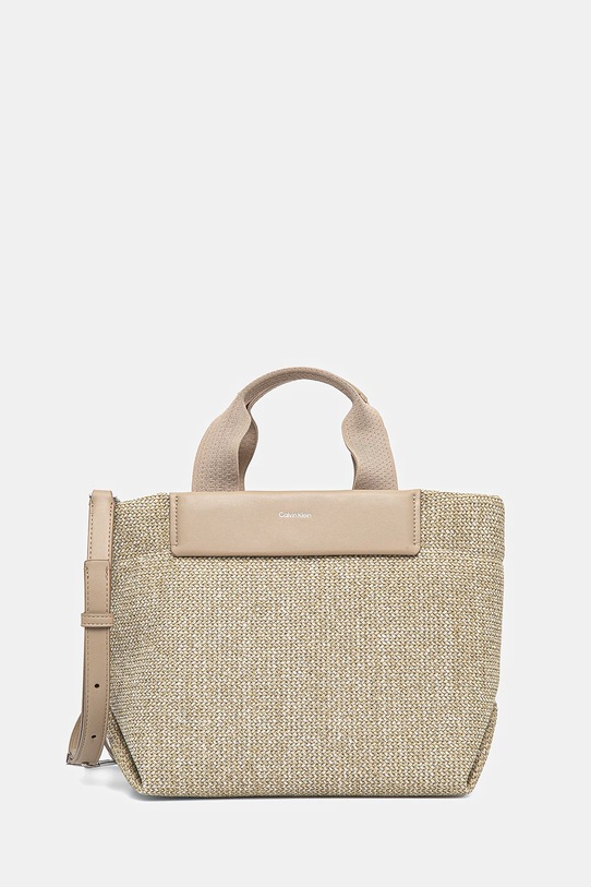 Torba Calvin Klein bez uzorka bež K60K613026