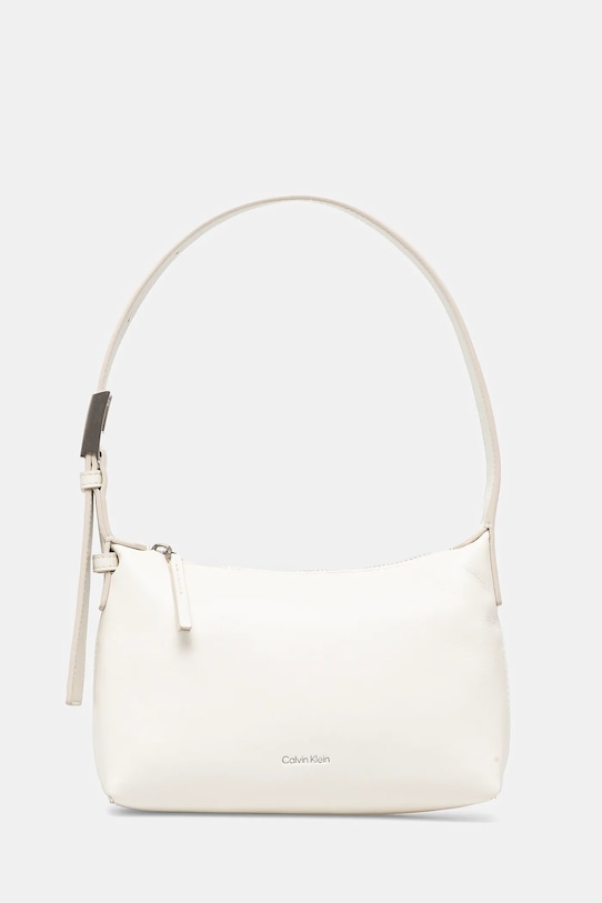 Torba Calvin Klein imitacija zrnate kože bež K60K613027