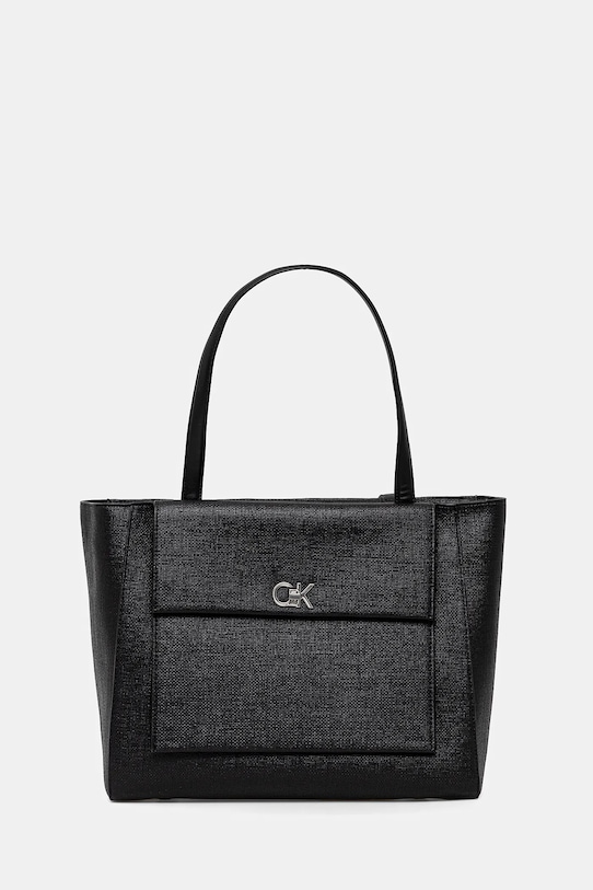 Kabelka Calvin Klein imitácia kože čierna K60K613178