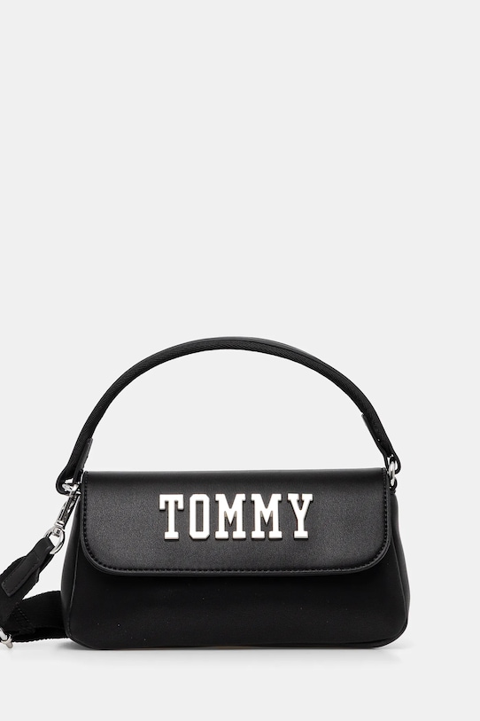 Τσάντα Tommy Jeans απομίμηση λείου δέρματος μαύρο AW0AW17391