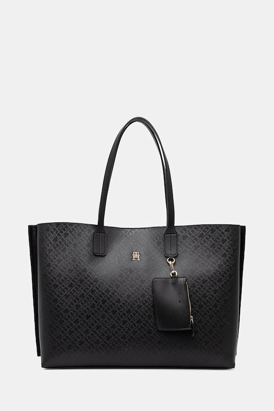 Kabelka Tommy Hilfiger imitácia kože čierna AW0AW17195