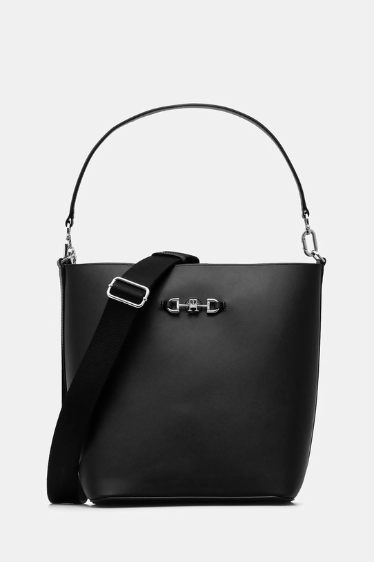 Tommy Hilfiger torebka skórzana skóra licowa czarny AW0AW17396