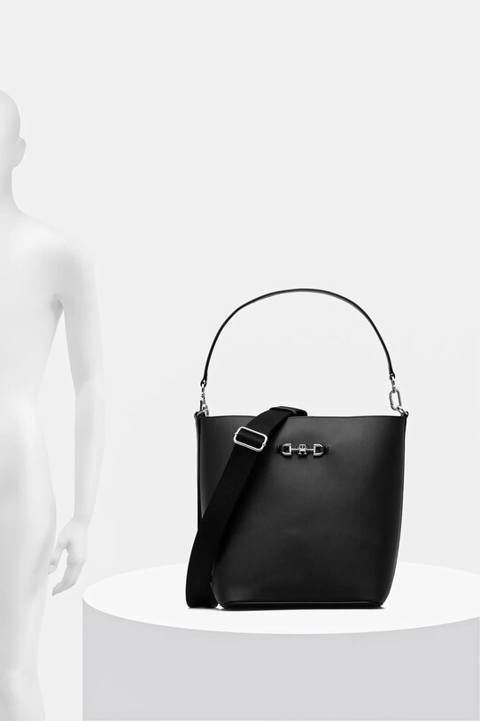 Tommy Hilfiger torebka skórzana AW0AW17396 czarny