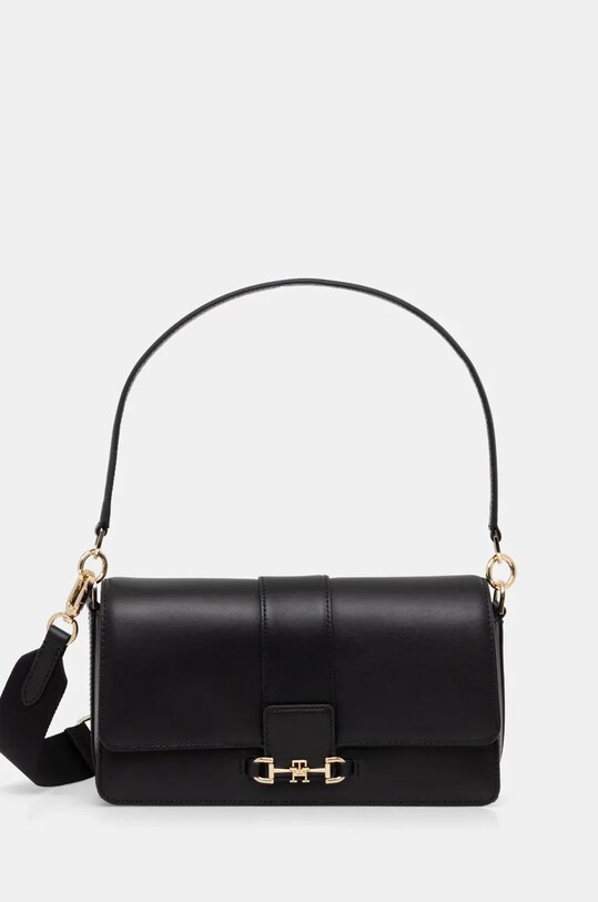 Tommy Hilfiger poseta de piele uni negru AW0AW17399