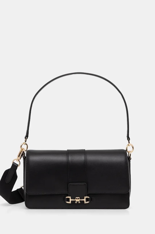 Кожаная сумочка Tommy Hilfiger кожа чёрный AW0AW17399