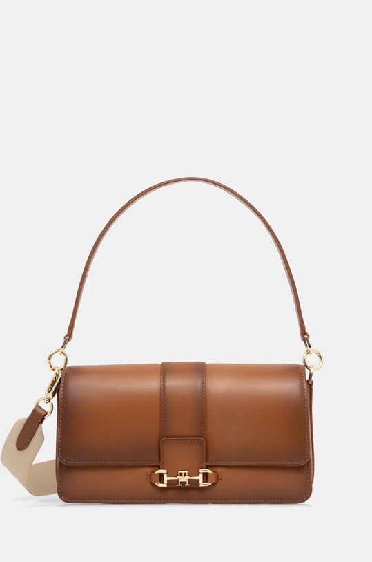 Tommy Hilfiger poseta de piele uni maro AW0AW17400
