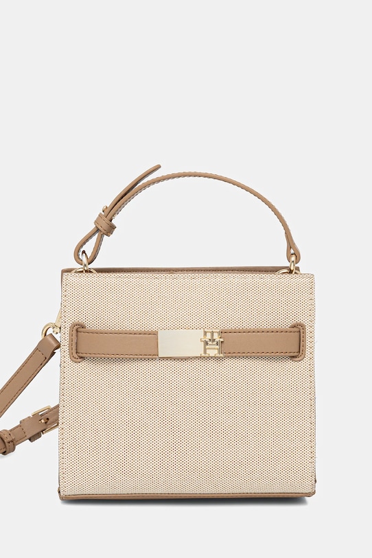 Kabelka Tommy Hilfiger jednofarebný béžová AW0AW17406
